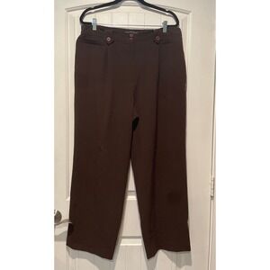 Larry Levine Stretch Sport Womens Dress Pants Size 18W Brown